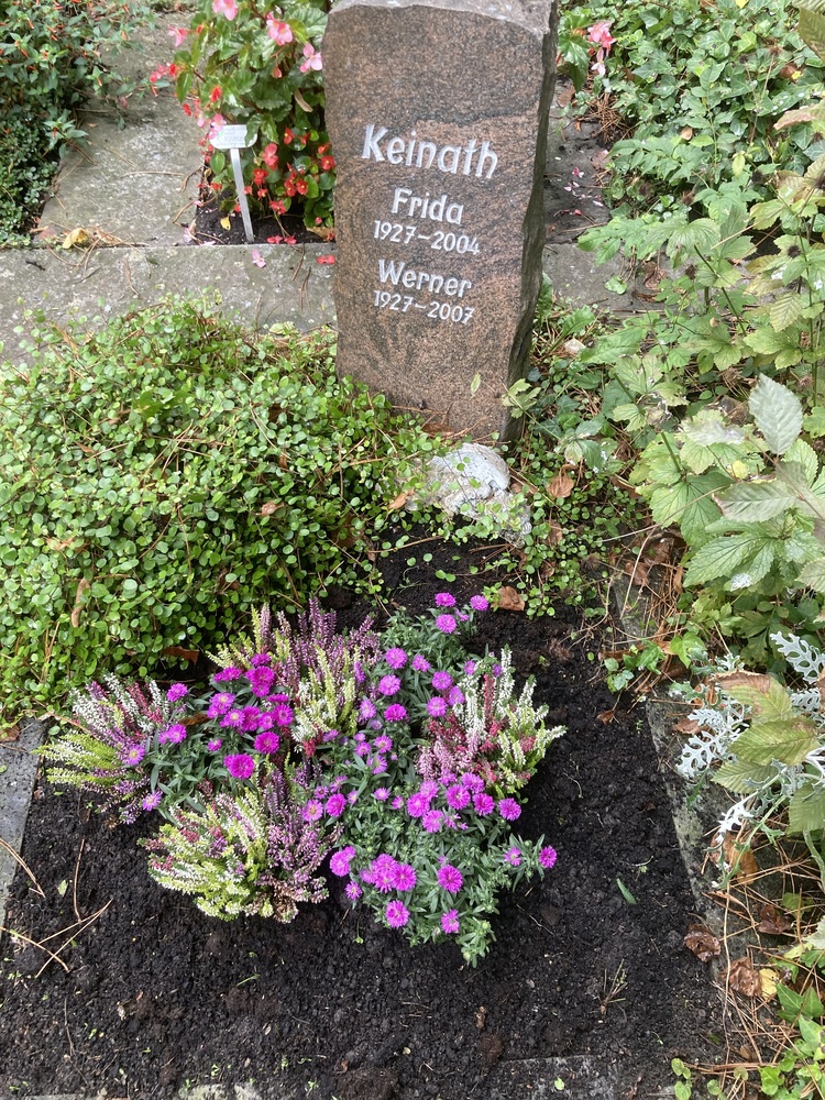 Grabpflege mit Heide und Aster Markus Hübl